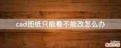 cad图纸只能看不能改怎么办