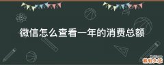 微信怎么查看一年的消费总额