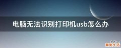 电脑无法识别打印机usb怎么办