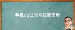 手机qq公众号在哪里看