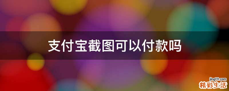 支付宝截图可以付款吗