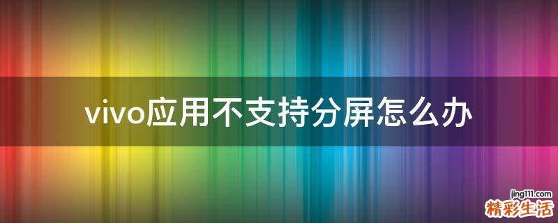 vivo应用不支持分屏怎么办