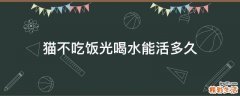 猫不吃饭光喝水能活多久