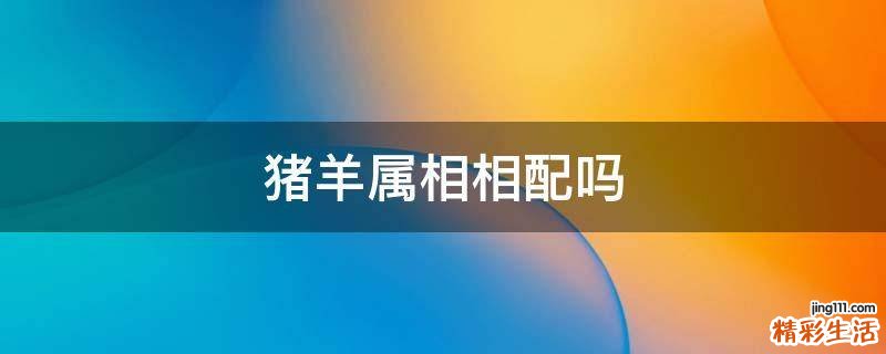 猪羊属相相配吗