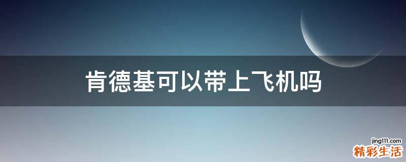 肯德基可以带上飞机吗