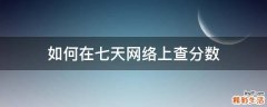 如何在七天网络上查分数