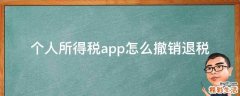 个人所得税app怎么撤销退税