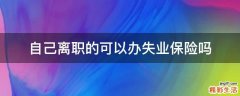 自己离职的可以办失业保险吗