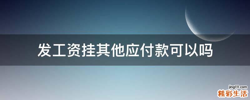 发工资挂其他应付款可以吗