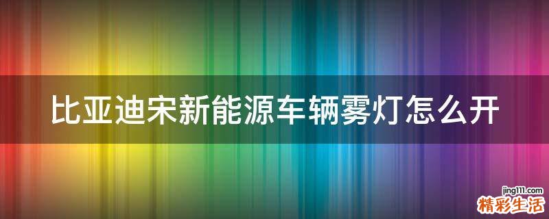 比亚迪宋新能源车辆雾灯怎么开