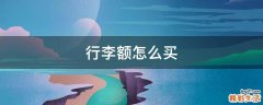 行李额怎么买