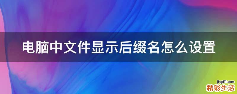 电脑中文件显示后缀名怎么设置