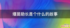 堰苗助长是个什么的故事