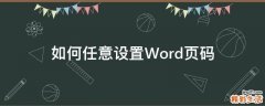 如何任意设置Word页码