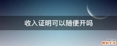 收入证明可以随便开吗