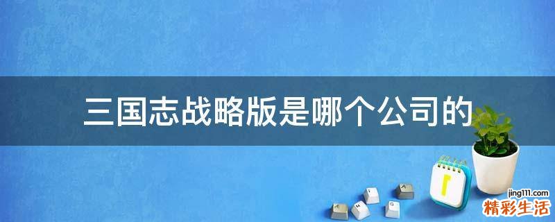 三国志战略版是哪个公司的