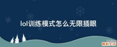 lol训练模式怎么无限插眼