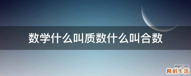 数学什么叫质数什么叫合数