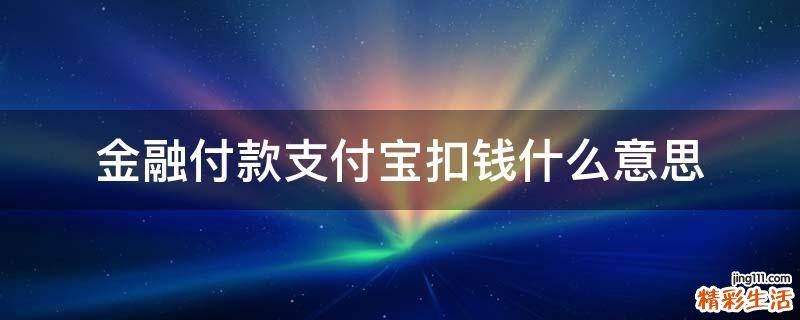 金融付款支付宝扣钱什么意思
