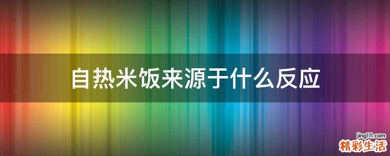 自热米饭来源于什么反应