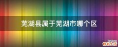 芜湖县属于芜湖市哪个区