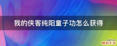 我的侠客纯阳童子功怎么获得