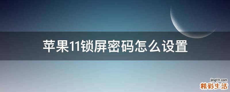 苹果11锁屏密码怎么设置