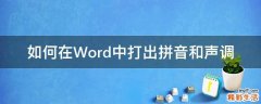 如何在Word中打出拼音和声调
