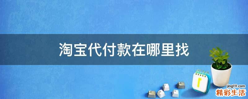 淘宝代付款在哪里找