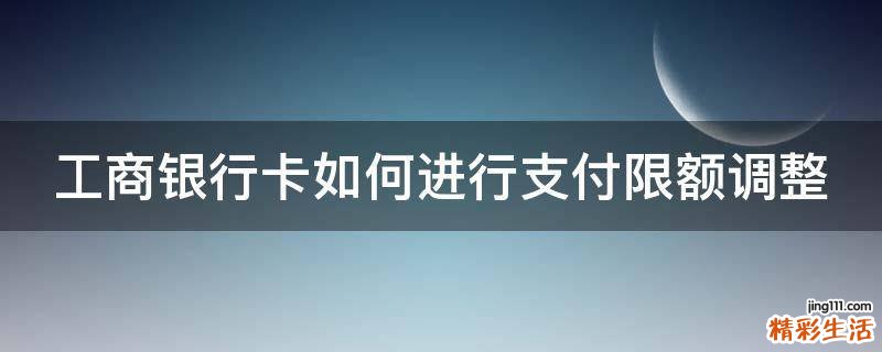 工商银行卡如何进行支付限额调整