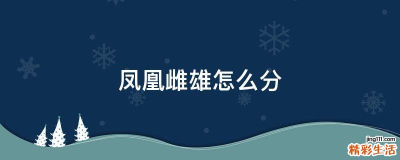 凤凰雌雄怎么分