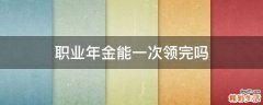 职业年金能一次领完吗