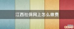 江西社保网上怎么缴费