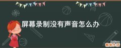 屏幕录制没有声音怎么办