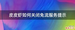 皮皮虾如何关闭免流服务提示