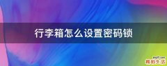 行李箱怎么设置密码锁