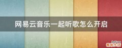 网易云音乐一起听歌怎么开启