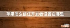 苹果怎么信任开发者设置在哪里