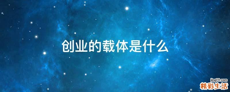 创业的载体是什么