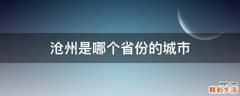 沧州是哪个省份的城市