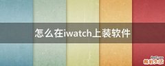 怎么在iwatch上装软件