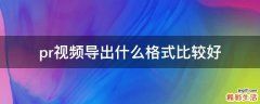 pr视频导出什么格式比较好