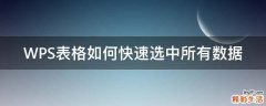 WPS表格如何快速选中所有数据