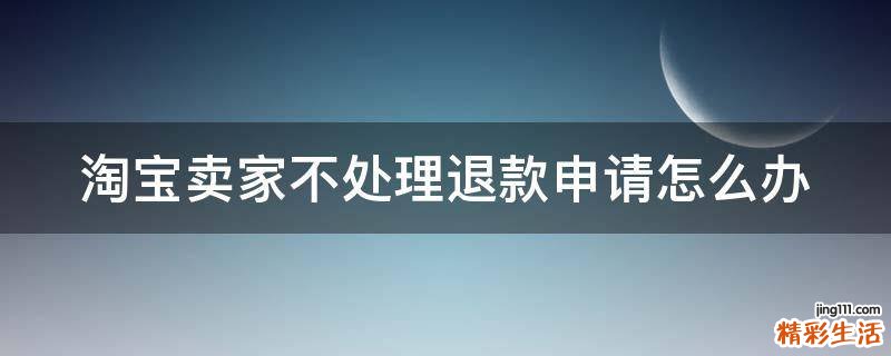 淘宝卖家不处理退款申请怎么办