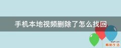 手机本地视频删除了怎么找回