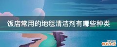 饭店常用的地毯清洁剂有哪些种类