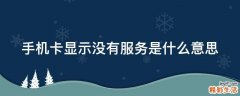 手机卡显示没有服务是什么意思