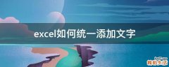 excel如何统一添加文字