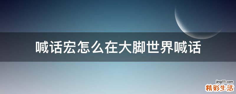喊话宏怎么在大脚世界喊话