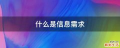 什么是信息需求